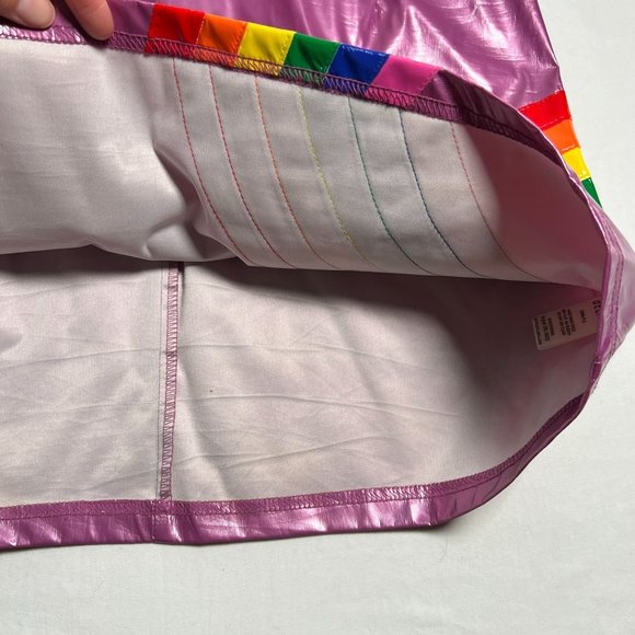 dELiA's by Dolls Kill Rainbow Magic Mini Skirt PVC Purple Polyurethane Pride XL - Picture 13 of 16